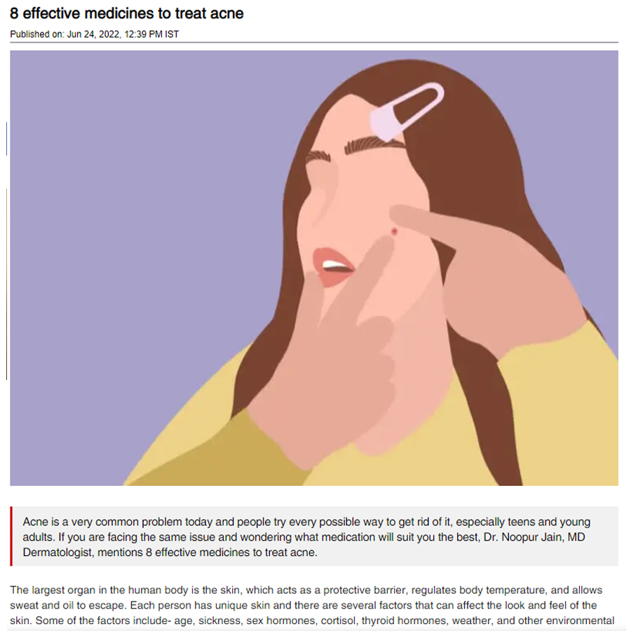 8 effective medicines to treat acne — ETV Bharat
